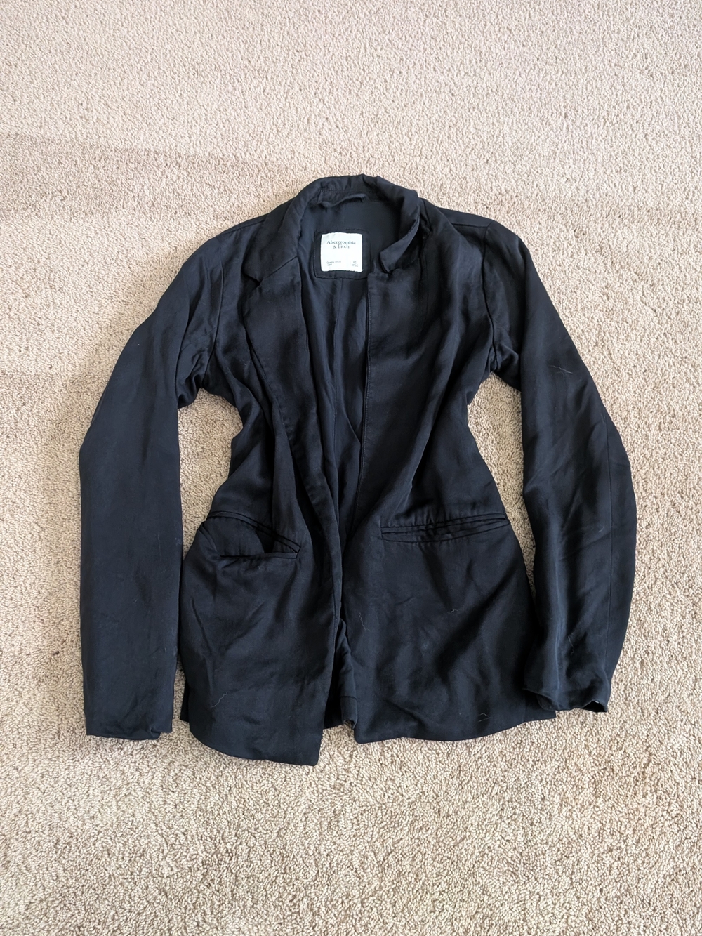 Abercrombie Black Women's Open Front Blazer Jacket